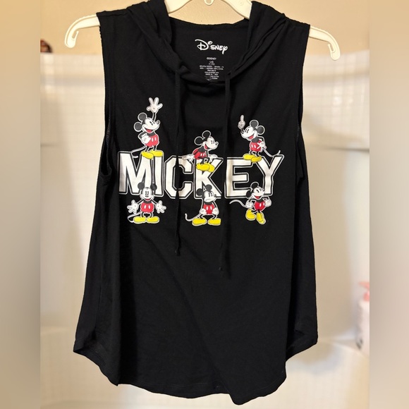 Disney Black Mickey Hoodie Tank Top - Picture 1 of 3